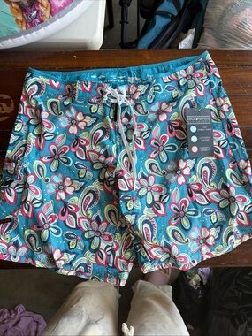 Maui Rippers Teal Floral Men’s Hybrid Shorts